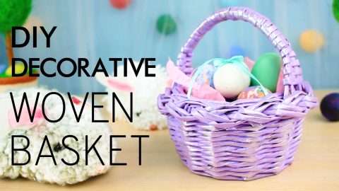  DIY Decorative Woven Basket From Paper Tubes 